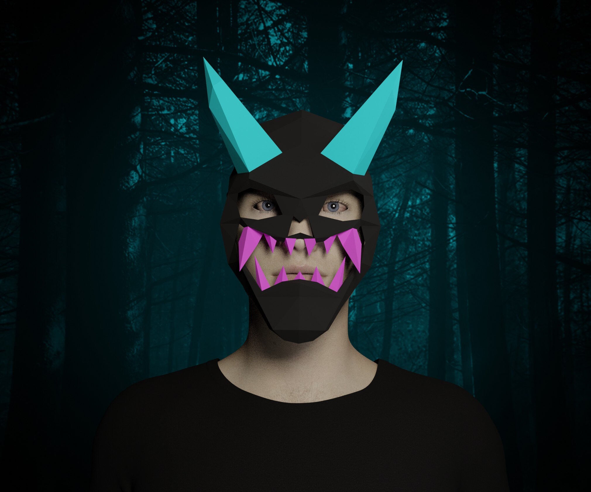 Neon Demon MASK PAPERCRAFT 3D, Printable TEMPLATE Pdf, Easy Diy Craft ...