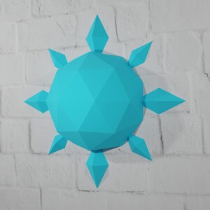 Pdf PAPERCRAFT 3D WALL DECOR Sun - Star, Printable Pdf Template Pattern ...
