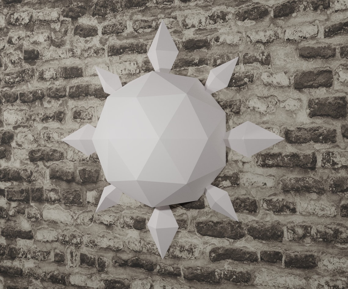 Pdf PAPERCRAFT 3D WALL DECOR Sun - Star, Printable Pdf Template Pattern ...