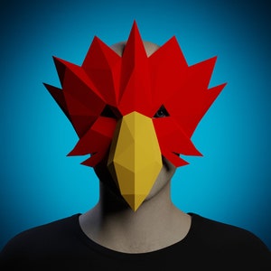 MEDIA MÁSCARA DE PÁJARO Papercraft, disfraz de animal diy, plantilla imprimible, artesanía de papel para adultos, disfraz sexy de halloween, máscara de baja poli, máscara de mascarada
