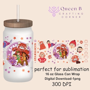 Copo de Panda Vermelho, Envoltório de Vidro Panda Vermelho, Panda Vermelho Engraçado PNG, Panda Vermelho Png Para Sublimação, Libbey pode vidro, lata de vidro de 16 onças Png,