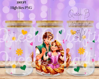 Princess 16 oz Libbey Glass Can Tumbler Sublimatieontwerp, ontwerp digitale download png, prinses png, magisch