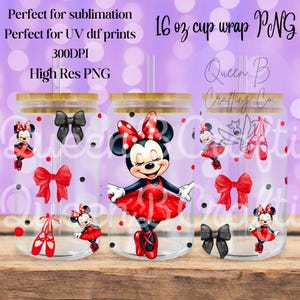 Mouse 16oz Libbey Glass Can Tumbler Sublimation Design, Design Digital Download PNG, mini cup wrap, PNG, Magical, valentines day cup wrap