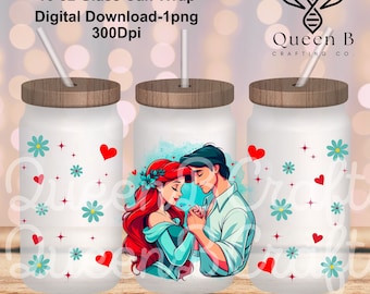 Vaso de princesa, Princesa PNG, Sublimación de café de princesa, Taza de 16 oz, Envoltorio para lata Libbey de 16 oz, Sublimación PNG, Envoltorio de sublimación de princesa