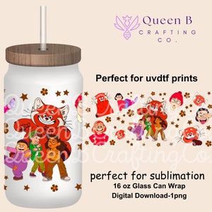 Beker rode panda, glasfolie rode panda, grappige rode panda png, rode panda png voor sublimatie, glas Libbey-blikje, glas 16oz-blikje png,