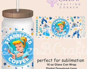 princess tumbler, Princess PNG, Princess coffee Sublimation, 16oz Cup Wrap, 16oz Libbey Can Wrap, Sublimation PNG, Princess Sublimation Wrap
