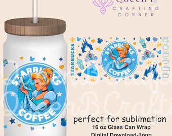 princess tumbler, Princess PNG, Princess coffee Sublimation, 16oz Cup Wrap, 16oz Libbey Can Wrap, Sublimation PNG, Princess Sublimation Wrap