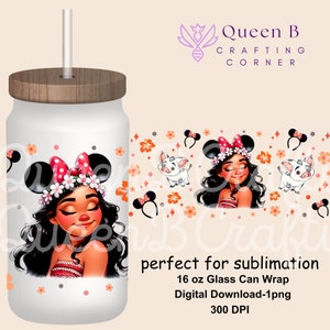 Princess 16 oz Libbey Glass Can Tumbler Sublimation Design, Design Digital Download PNG, Princess PNG, Magical