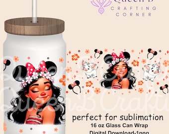 Prinzessin 16 oz Libbey Glasdose Tumbler Sublimation Design, Design Digital Download PNG, Prinzessin PNG, Magisch
