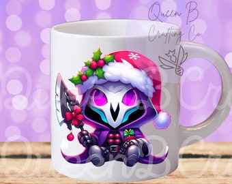 Reaper Over watch mug, Over watch Glass Cup, Reaper Gift, Dva Cup, Gamer Girl Cup, Gamer Gift