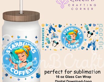 princess tumbler, Princess PNG, Princess coffee Sublimation, 16oz Cup Wrap, 16oz Libbey Can Wrap, Sublimation PNG, Princess Sublimation Wrap