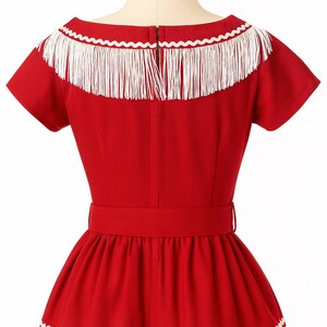 ヴィンテージ風 1940年代 ウエスタン フリンジドレス | レトロカントリー風 | ハンドメイドカスタムフィット | ウエスタンフェスティバルウェア | スタイル THW-CSP 画像 4