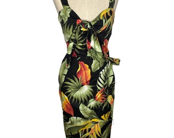 Hawaiian Sarong Dress - 1950s Style - Tiki Dress - Vintage Style Dress - Style Wrap Sarong TH-210