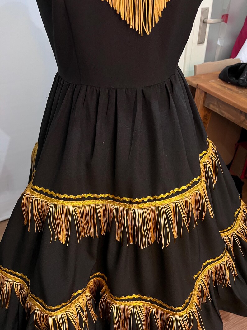 Vintage-Inspired 1940s Western Fringed Dress | Retro Country Outfit | Handmade Custom Fit | Western Festival Wear | Style THW-CSP image 4