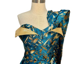 Dress -  With Overskirt   - 1950s Style Dress. Style # TH-214OG
