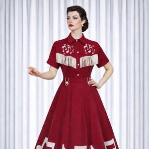 Vintage-inspired 1940s Western Two-piece Set - Embroidered