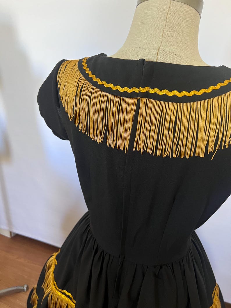Vintage-Inspired 1940s Western Fringed Dress | Retro Country Outfit | Handmade Custom Fit | Western Festival Wear | Style THW-CSP image 6