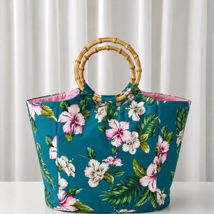 Sac fourre-tout - Anses en bambou - Code tissu : THF-019