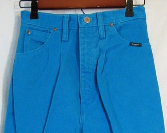 90s Vintage Wrangler Women's 17MWZTB SilverLake Silver Lake Bareback Teal Blue Green Denim Jeans, Size 26" x 35", Made in USA