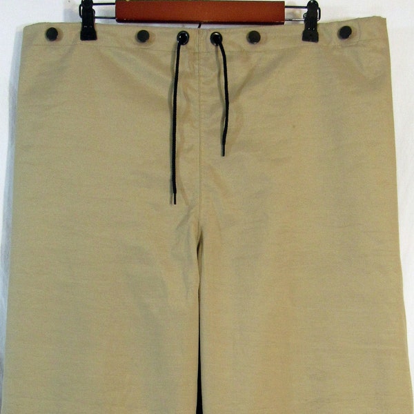 Fishing? 1980s Vintage Orvis Gore-Tex Over Pants, Size M (40.5" x 29.5"), Tan, Taped Seams, Suspender Buttons, Tie String Waist! Near mint!