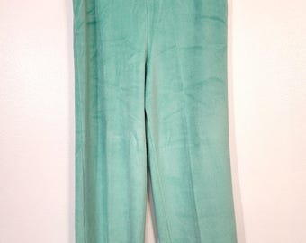 Vintage De Weese Design stretch terrycloth beach pants! 30x29.5, 1970's, aqua green, super soft, California made, may be unworn.