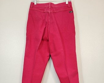 Vintage 1980s Wrangler Silver Lake NA201 MR women's sandwashed hot pink high waist bareback tapered leg denim jeans measures 28x34 USA made!