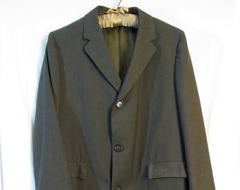 1950s 1960s Sovereign by Curlee Clothes Men's Long Overcoat, Size