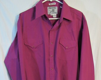 トップス Made in USA 1970's~ FARAH western shirt Vintage 1970s Farah Western Dark Brown Polyester Pearl Snap