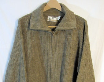 Mens Town and Country Wool Styled by Caufield Cardigan Retro V Neck Gray Cardi Size M