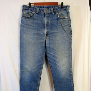 Vintage Killer Fade! Levi's Men's Orange Tab 619 Wide, Straight Leg Blue Denim Jeans Size 36 x 30 Made in Canada