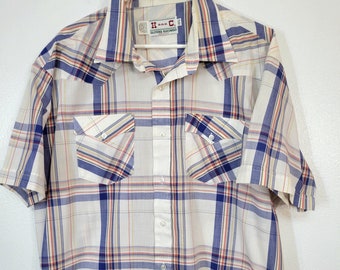 Vintage 1970s Farah Western Dark Brown Polyester Pearl Snap Long