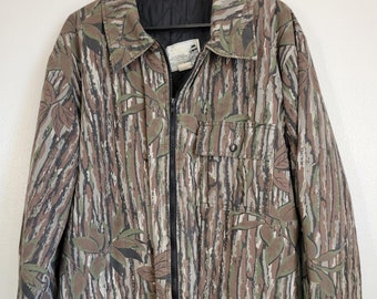 Vintage 1980s Woolrich Shadow Plaid Wool Mackinaw Jacket - 80s