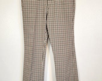 Groovy! Vintage 70's houndstooth polyester men's slacks! 32x31, probably sears or Penneys. very near mint condition. Golf ready!