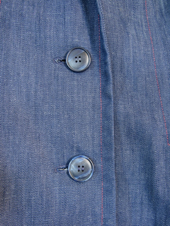 Groovy! 1970's Women's Dark Blue Denim Button Fro… - image 5