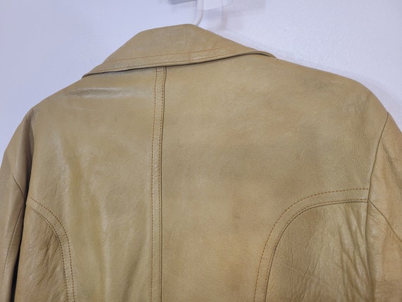 Soft Vintage 1970s Adler yellow leather (deerskin… - image 3