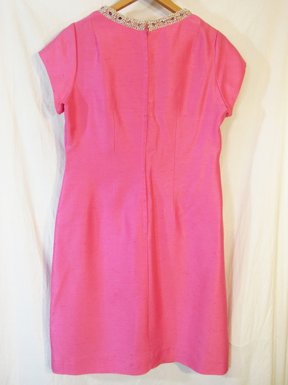 Pink! 1950s Vintage home made Short Sleeve Dress,… - image 5
