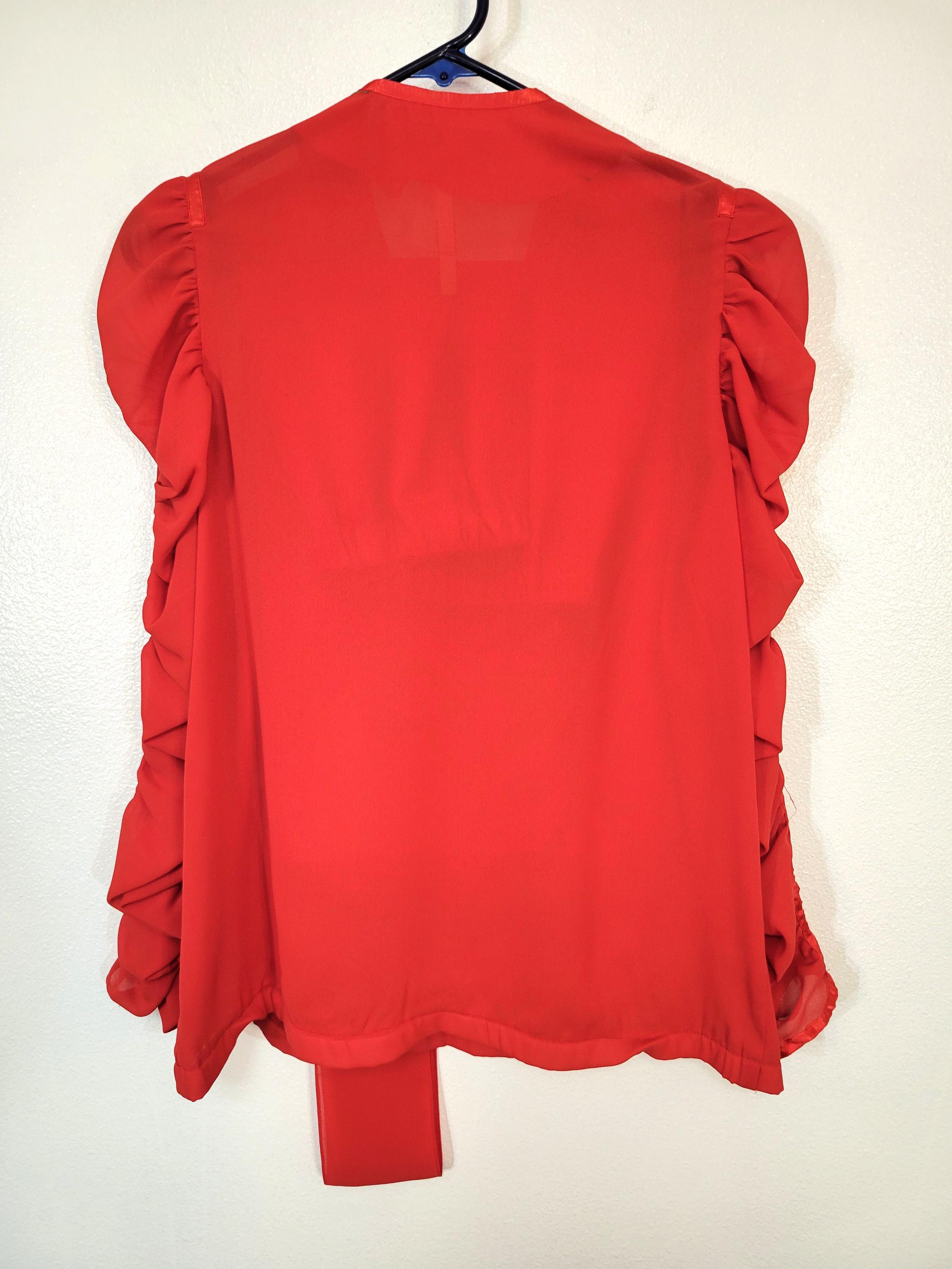 Red Ruffle Ascot Vintage Andree Gaye for the Shirt off My Back Women's 3 Piece Skirt ...