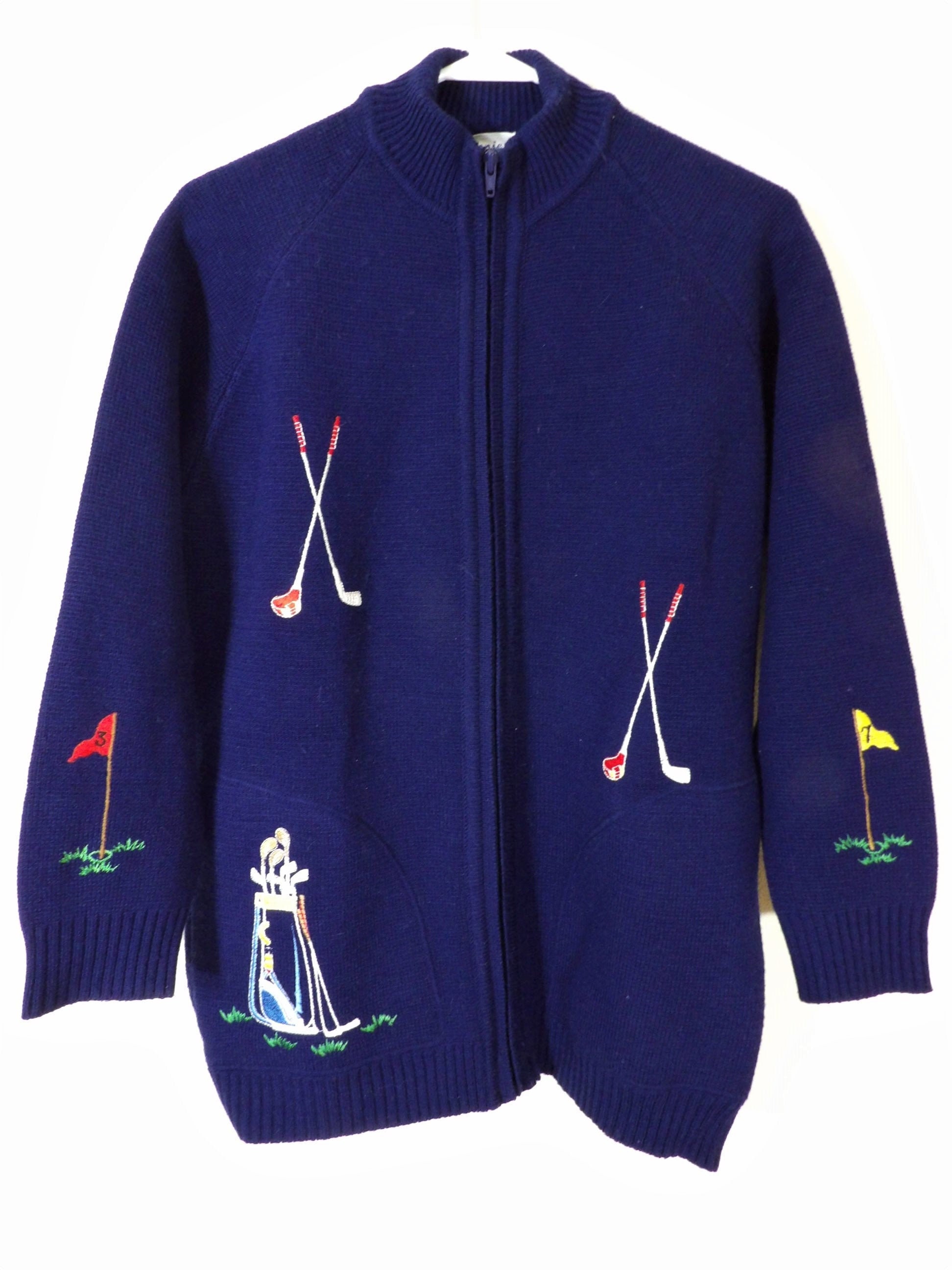 Vintage 1970s Bonnie Lee by Le Roy Embroidered Golf Dark Blue - Etsy