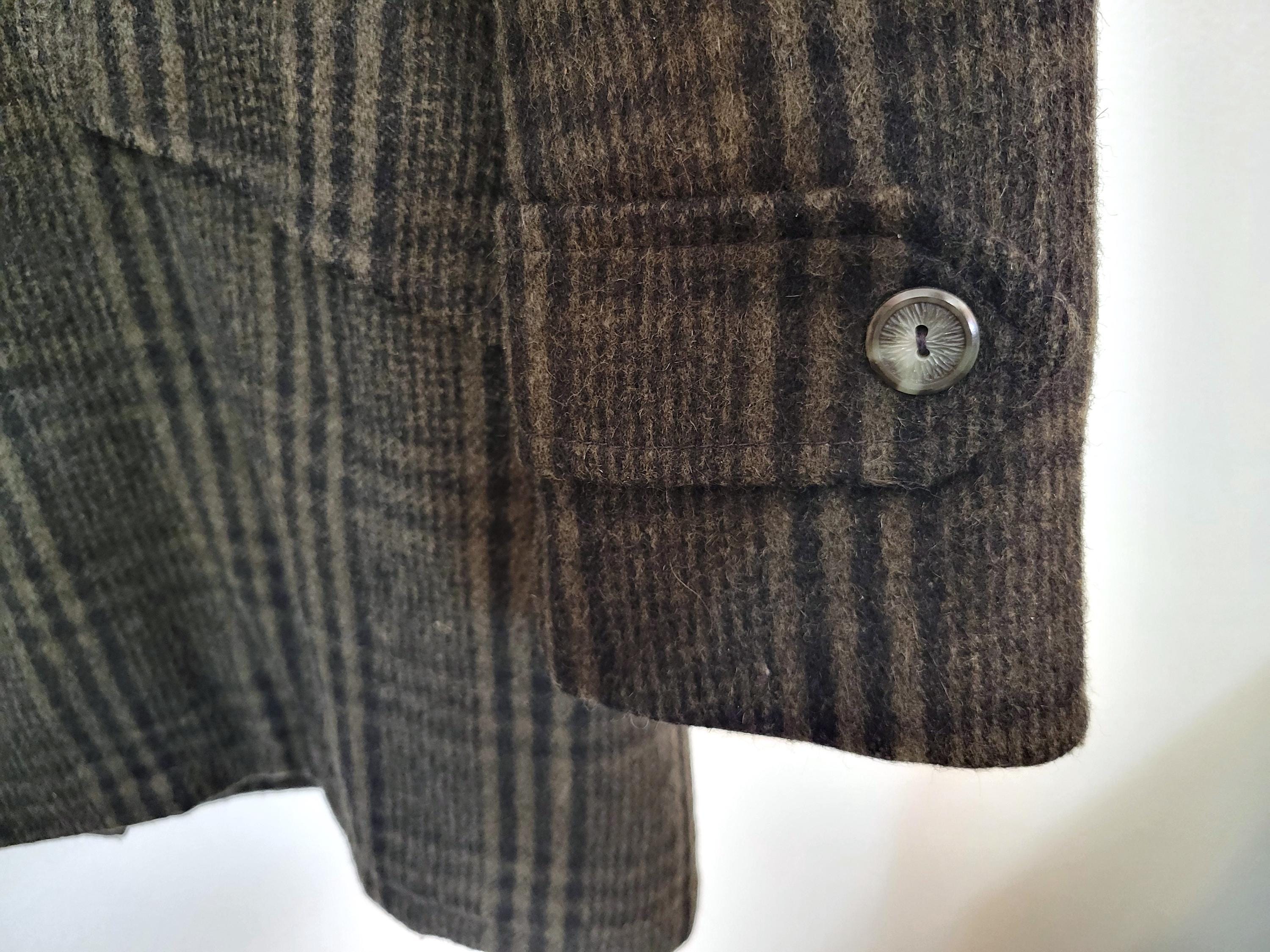 46 Rond Jacket Man 1950s Sir Jac Men's 46 Chest Long Wool Button Front Coat! Green and ...