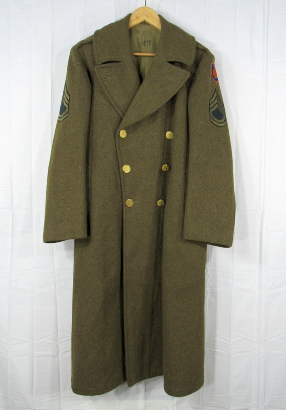 WW2 1940s Vintage US Military 32oz. Roll Collar OD
