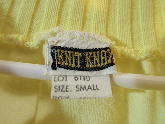 Vintage 1960s - 1970s Knit Knax Creamy Yellow Vel… - image 2