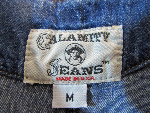 1990s Vintage Calamity Jeans Button Front Blue De… - image 3