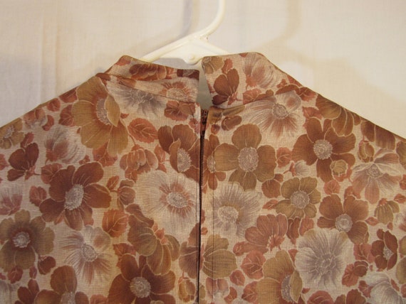 Vintage Homemade 1970s Brown Floral Button Bodice… - image 5