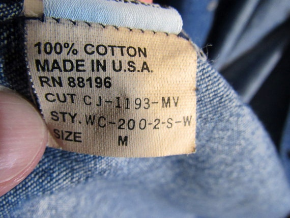 1990s Vintage Calamity Jeans Button Front Blue De… - image 10
