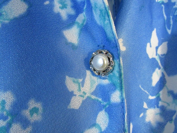 Vintage California Looks Blue Floral Polyester Be… - image 5