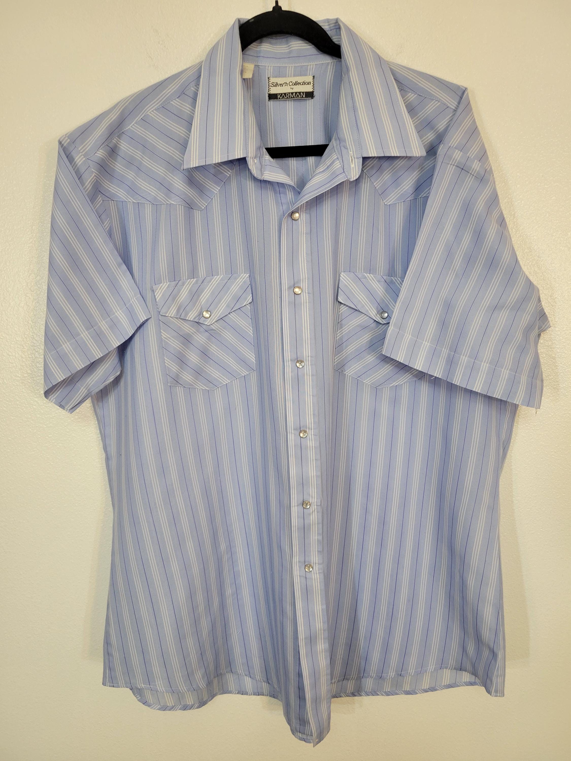 ▪️60’s【KARMAN】VINTAGE WESTERN Vintage Karman Silver Collection Men's XL Western Shirt! Short