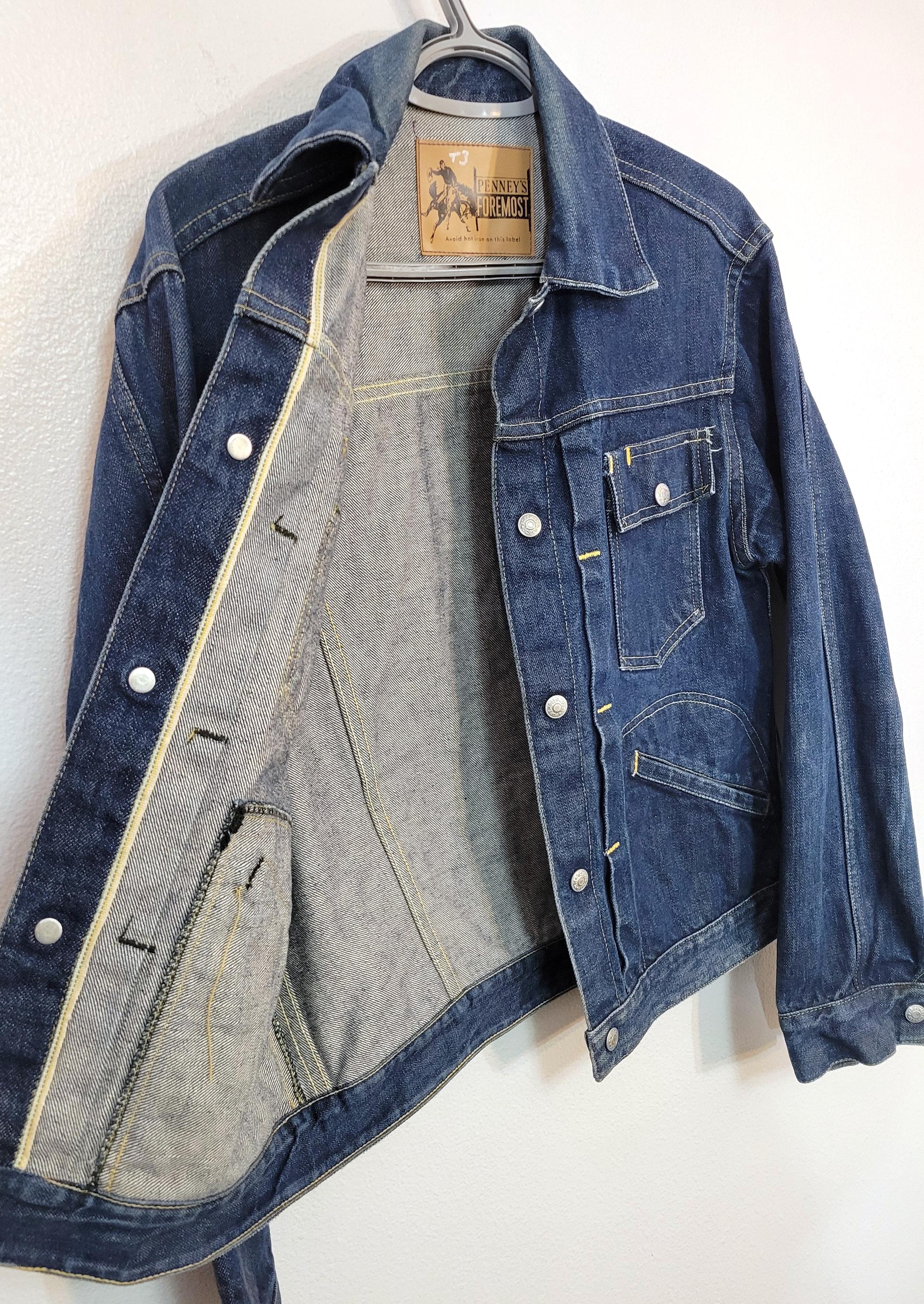 Vintage 1960's 60s Jcpenney Penneys Foremost Medium Blue Selvedge