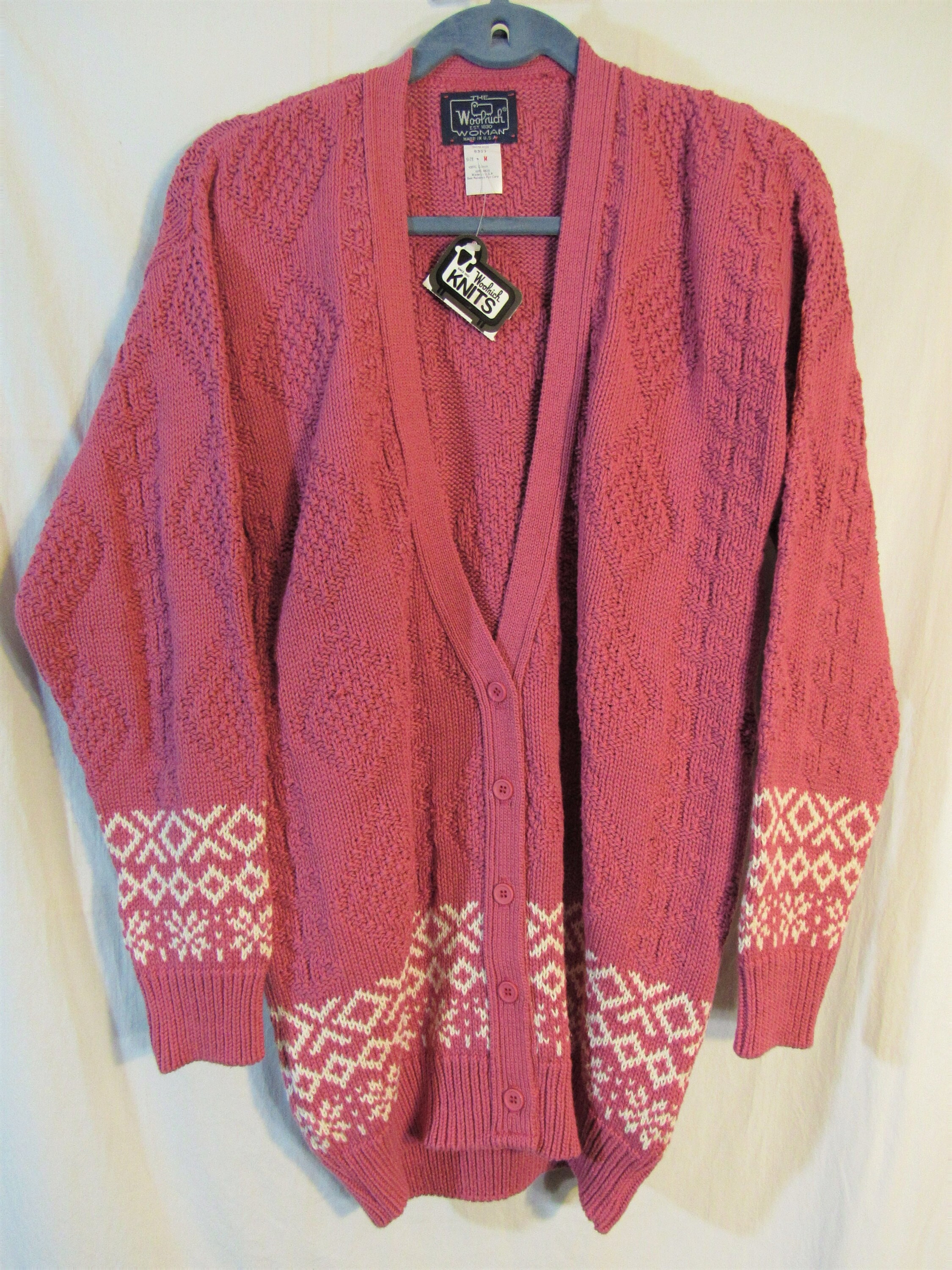 カーディガン france vintage 80s pink cardigan. Vintage 1980s Woolrich Woman New With Tags! Pink/white Cable