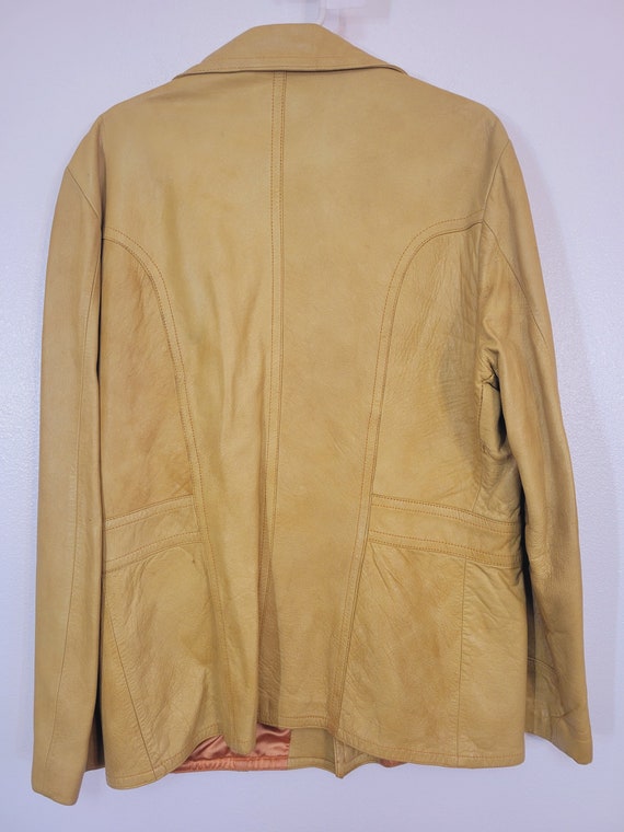 Soft Vintage 1970s Adler yellow leather (deerskin… - image 6
