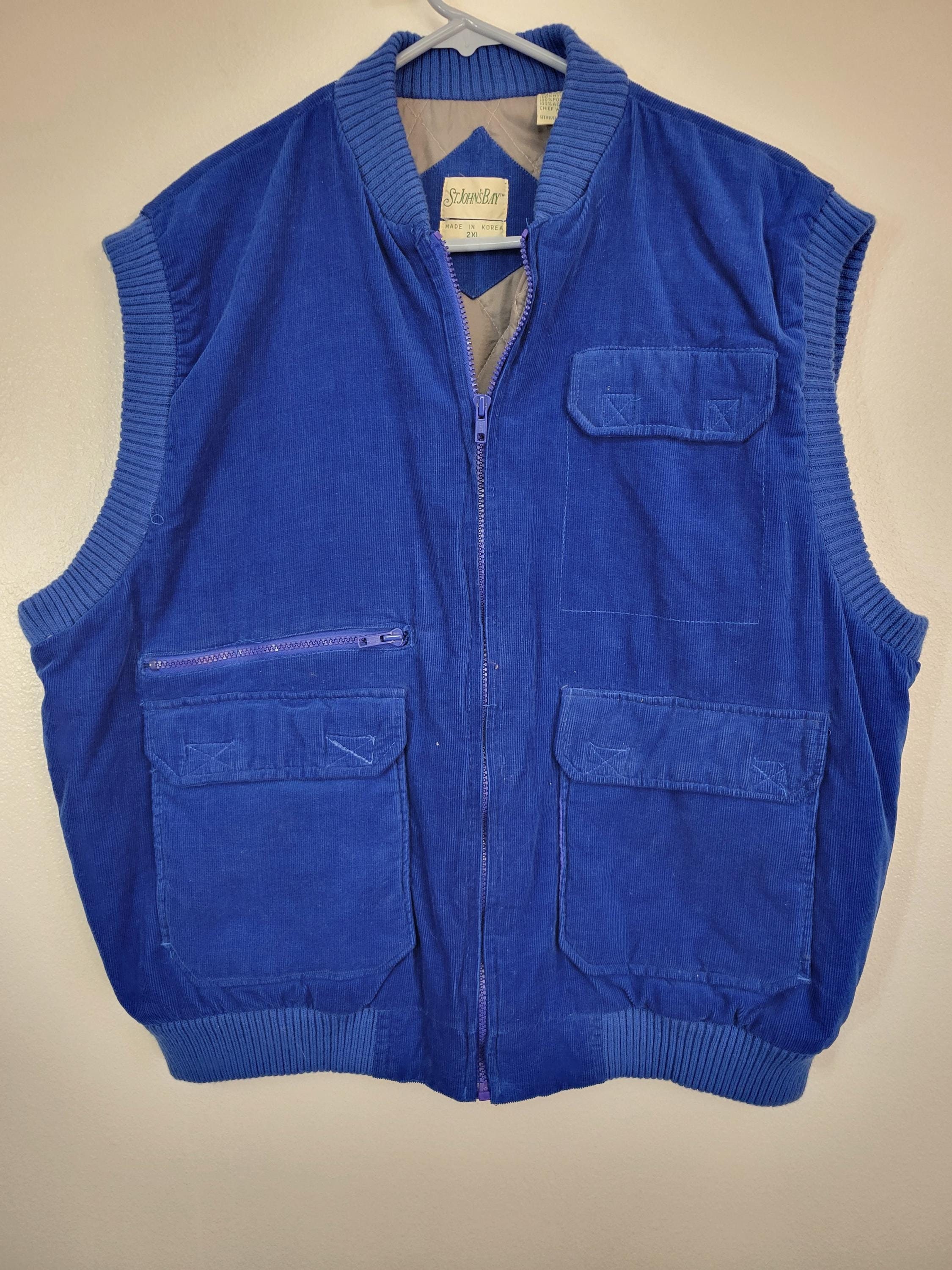 Vintage 1980s Penneys Jcpenney John's Bay Blue Cotton Corduroy